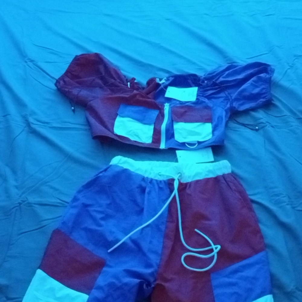 Red blue and white outfit